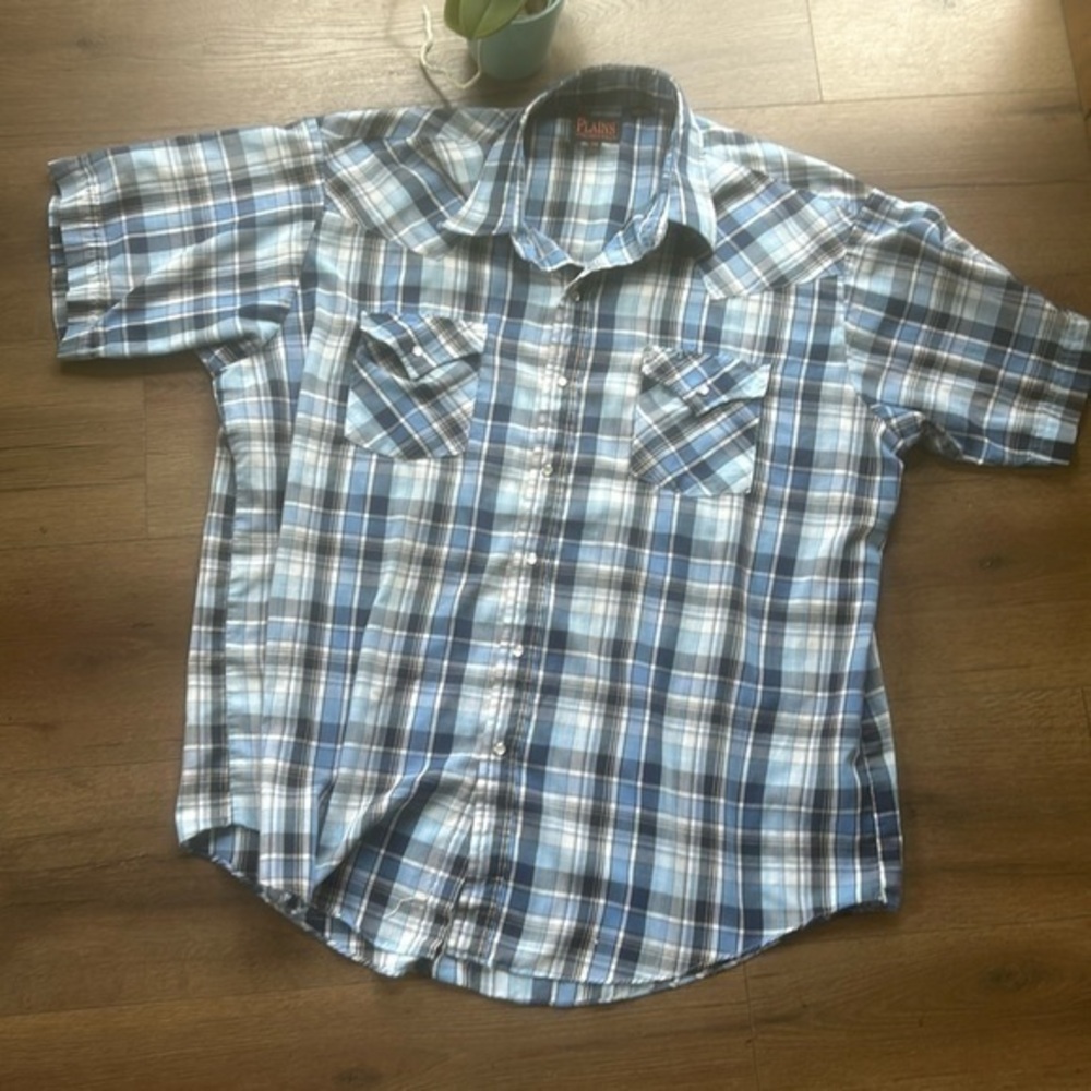 Plains Vintage Western Snap Shirt !! XL